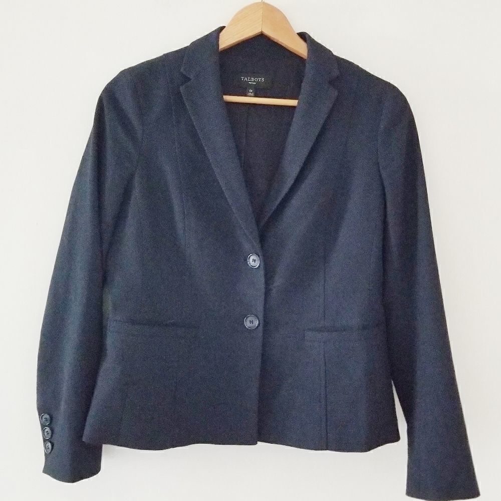 Talbots blazer two button front closure